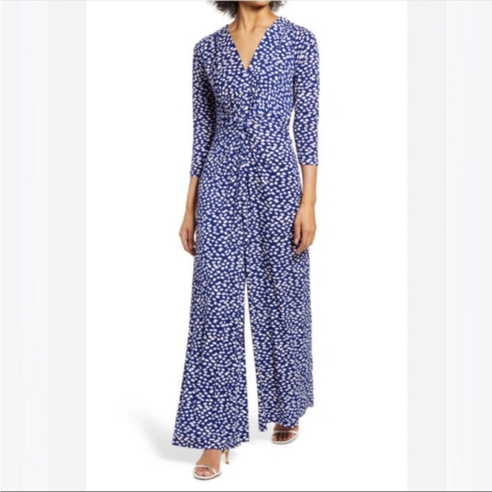 Nordstrom Harper Rose jumpsuit white and blue pattern